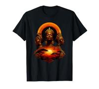Melanina Afro Diosa Africana Reina Atardecer Paisaje Camiseta