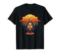 Melanina Afro Diosa Árbol Raíces Naturaleza Alma Camiseta