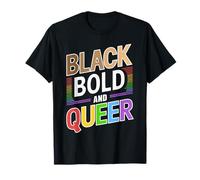 Melanina Black Bold and Queer LGBTQ Black Pride Camiseta