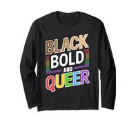Melanina Black Bold and Queer LGBTQ Black Pride Manga Larga