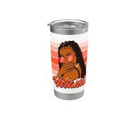 Melanina Black Girl Magic Melanin Mujeres Retro Vintage Chicas Vaso térmico de acero inoxidable de doble pared