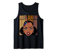 Melanina Black History Month Juneteenth Queen Brown Skin Girl Camiseta sin Mangas