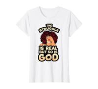 melanina Chica Negra mágica Piel marrón niñas Sista Mujer Camiseta gráfica económica, Mujer, Blanco, XS