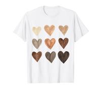 Melanina Corazones Justicia Social Igualdad Unidad Protesta Camiseta gráfica económica, Hombre, Blanco, M