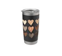 Melanina Corazones Justicia Social Igualdad Unidad Protesta Vaso térmico de acero inoxidable de doble pared