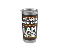 Melanina Dios Papá Soy Negro Historia Febrero Blackity Bruh Vaso térmico de acero inoxidable de doble pared