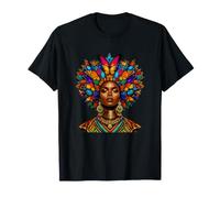 Melanina Diosa Afro Mariposa Corona Reina Tribal Africana Camiseta