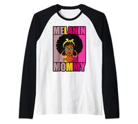 melanina Mami afroamericana Madre Negra mamá mamá Vibraciones Camiseta Manga Raglan