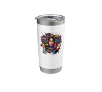 Melanina Mujer Negra Cultura Afro Jazz Hip Hop Soul Vaso térmico de acero inoxidable de doble pared