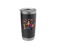 Melanina Mujer Negra Cultura Afro Jazz Hip Hop Soul Vaso térmico de acero inoxidable de doble pared
