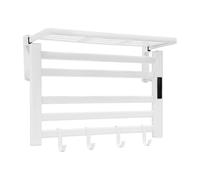 MELAQULY Toallero eléctrico, 55 x 40 cm, 95 W, secador de toallas con estante de almacenamiento, calentador de toallas inteligente con temporizador y termostato, 30-70 ℃ (blanco)