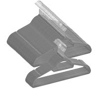 MELA'S Velvet Hangers, Set of 100, Non-Slip Clothes Hanger, Small Tie Bar, Rotating Hook,Thickness 0.6 cm,Space-Saving, Length 44 cm for Coats/Trousers/Ties, Grey/White/Black (Elegant Grey)