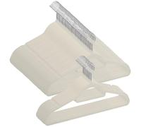 MELA'S Velvet Hangers, Set of 100, Non-Slip Clothes Hanger, Small Tie Bar, Rotating Hook,Thickness 0.6 cm,Space-Saving, Length 44 cm for Coats/Trousers/Ties, Grey/White/Black (Cream White)