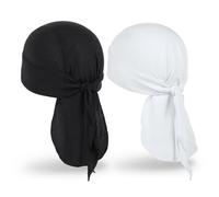 MELASA Enfriamiento Durag Bandana Cap Gorra, Absorbe El Sudor Pañuelo En La Cabeza Casco, Transpirable Bicicleta Sombrero Para Correr Gorro Pañuelo Hombres Ciclismo Motocicleta, Blanco y negro., Talla
