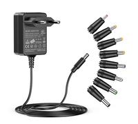 melasta 12V 1A AC/DC Adaptador de Alimentación para 12V Electrónicos, 12W Fuente de Alimentación Universal con 8 Conectores