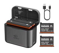 melasta 3,65V 1800mAh Batería para Insta360 X3, 2 Li-Ion Baterías de Repuesto de con Cargador de 2 Canales, Soporte para Carga Rápida y Fácil de Llevar
