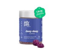Melatonina 1,9 mg + Ashwagandha Gummies con Triptófano Vitamina B6 y B12- Sin Azúcares Añadidos - Para Anti Stress y Dormir Bien - 70 Gominolas Veganas con sabor Cereza 10 semanas - Jelly Pills®