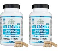 Melatonina 1,9 mg con pasiflora, valeriana, tila, amapola californiana y vitamina B6 - 90 cápsulas100% vegano (Paquete de 2)