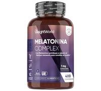 Melatonina 1mg Complex - 400 Comprimidos con Magnesio para Más de 1 Año | Extracto de Pasiflora, Vitamina B6 y Extracto de Manzanilla - Reduce el Tiempo Necesario para Conciliar el Sueño, Vegano