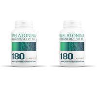 Melatonina 1mg + Magnesio y Vitamina B6 - Ayuda para conciliar el sueño a combatir el jet lag - 180 comprimidos (Paquete de 2)