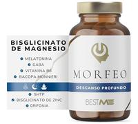Melatonina, Bisglicinato de Magnesio, GABA, Pastillas para Dormir Rápido y Profundo, Vitamina B6, 5HTP, Bacopa Monnieri, 60 Cápsulas 838 mg con Triptófano para Conciliar el Sueño, Veganas (Morfeo)