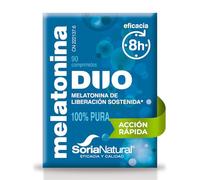 Melatonina DUO 1,80 mg - Soria Natural - Complemento Alimenticio Doble Liberación más Rápida y Sostenida con MeloTime - Ayuda a conciliar y mantener el sueño - Jet lag y cambios de horario - 90 comp.