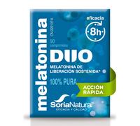 Melatonina DUO 1,80 mg - Soria Natural - Complemento Alimenticio Doble Liberación más Rápida y Sostenida con MeloTime - Ayuda a conciliar y mantener el sueño - Jet lag y cambios de horario - 90 comp.