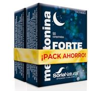 Melatonina Forte, pack 2 x 90 comprimidos, Soria Natural | Conciliación del sueño - Descanso nocturno - Sueño profundo - Jet lag - Acción antioxidante