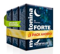 Melatonina Forte, pack 3 x 90 comprimidos, Soria Natural | Conciliación del sueño - Descanso nocturno - Sueño profundo - Jet lag - Acción antioxidante