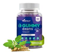 Melatonina gominolas con Ashwagandha, Triptófano, Vitamina B6, Vitamina B12, Vitamina C y FOS - Relajación y sueño de calidad - Melatonina pura 1,8mg - 60 Gominolas para dormir bien - Soria Natural