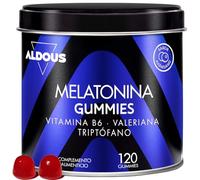 Melatonina Gominolas - 120 noches - Con Triptofano, Valeriana y Vitamina B6 - Gominolas para Dormir Bien, Melatonina Sueño, Insomnio - Sabor natural a Arándanos - Para los amantes de las gominolas
