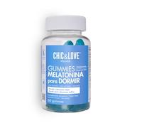 Melatonina Gominolas para Dormir con Vitamina B6 - Sabor Fresa Ingredientes Naturales Veganas Sin Gluten - Ayudan a Conciliar Sueño Bienestar 60 unidades - CHIC & LOVE