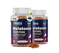 Melatonina Gominolas Sin Azucar ni Edulcorantes - Gominolas para Dormir Bien - Pasiflora, Manzanilla, Melisa y Vitamina B6 - Sabor Natural a Arándano - Pack de 2x60 Gummies Veganas
