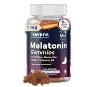 Melatonina Gominolas Sin Azúcar ni Edulcorantes - Gummies para Dormir con 1 mg de Melatonina, Pasiflora, Melisa, Manzanilla y Vitamina B6 - Sabor Arándano - 60 Gummies Veganas