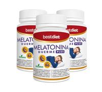 Melatonina Masticable Duerme Plus 60 Comprimidos - Pack de 3 - Con Vitamina B6 - Pastillas para Dormir - Apoyo al Descanso Nocturno - Complemento Alimenticio Sabor Fresa - Vegano - Best Diet