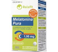 Melatonina Pura 1,95 mg - 60 Comprimidos Bucodispersables | Relafit - Laboratorios MS | Suministro para 2 meses | Efecto flash | Rápida Absorción | Melatonina Pura | Insomnio & Sueño | Vegana