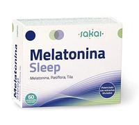 MELATONINA SLEEP | Melatonina 1,9 mg con Pasiflora y Tila | Regulador Ritmo Sueño-Vigilia y Relajante | Melatonina VEGANA, SIN GLUTEN, SIN AZÚCAR | 60 Comprimidos Masticables - SAKAI
