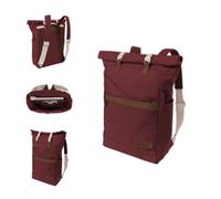 MELAWEAR Ansvar I Mochila Roll Top de algodón orgánico Canvas - Alta calidad Mujer & Hombre Vintage Mochila de día de materiales 100% sostenibles - GOTS & Fairtrade, color Rojo, talla Einheitsgröße