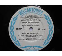 Melba, Nellie Highlights From La Boheme EP Belcantodisc EB95 EX 1960s