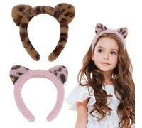 Melbelia Diademas de orejas de animales, 2 piezas de orejas de gato de felpa, diadema para el pelo con orejas de gato, accesorios para el pelo para eventos temáticos y decoración de fiestas