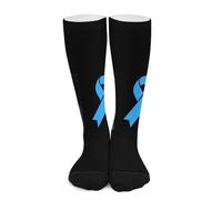 Melbrakin Concientización sobre la prevención del abuso infantil Calcetines de compresión para mujer y hombre, calcetines altos hasta la rodilla para correr y viajar.