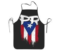 Melbrakin Delantales con la bandera de Puerto Rico para hombres, mujeres para cocina, hornear, barbacoa, chef
