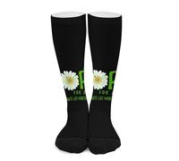 Melbrakin Esperanza de una cura: Flor del Mes Nacional de Donación de Vida Calcetines de compresión para mujer y hombre, calcetines altos hasta la rodilla para correr y viajar.