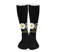 Melbrakin Esperanza de una cura Flor social de concienciación sobre la sordera Calcetines de compresión para mujer y hombre, calcetines altos hasta la rodilla para correr y viajar.