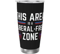 Melbrakin Esta área es una zona libre liberal Vaso aislado al vacío de acero inoxidable Tazas de café de 20 oz Taza de viaje Taza de agua