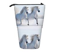 Melbrakin Estuche telescópico para lápices Caballos moteados raros al Galope