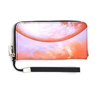 Melbrakin Fantasy Landscape Howling Wolf with Planet Cartera de Mujer Carteras de Gran Capacidad para Damas Bolsos de Embrague Largos Bolso de PU Impreso con Cremallera