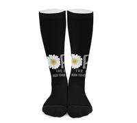 Melbrakin Flor de concientización sobre los tumores cerebrales: esperanza de una cura Calcetines de compresión para mujer y hombre, calcetines altos hasta la rodilla para correr y viajar.