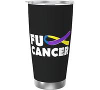 Melbrakin Fuck Bladder Cancer Awareness Ribbon 3 Vaso aislado al vacío de acero inoxidable Tazas de café de 20 oz Taza de viaje Taza de agua