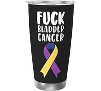 Melbrakin Fuck Bladder Cancer Awareness Ribbon Vaso de acero inoxidable con aislamiento al vacío, tazas de café de 20 oz, taza de viaje, taza de agua